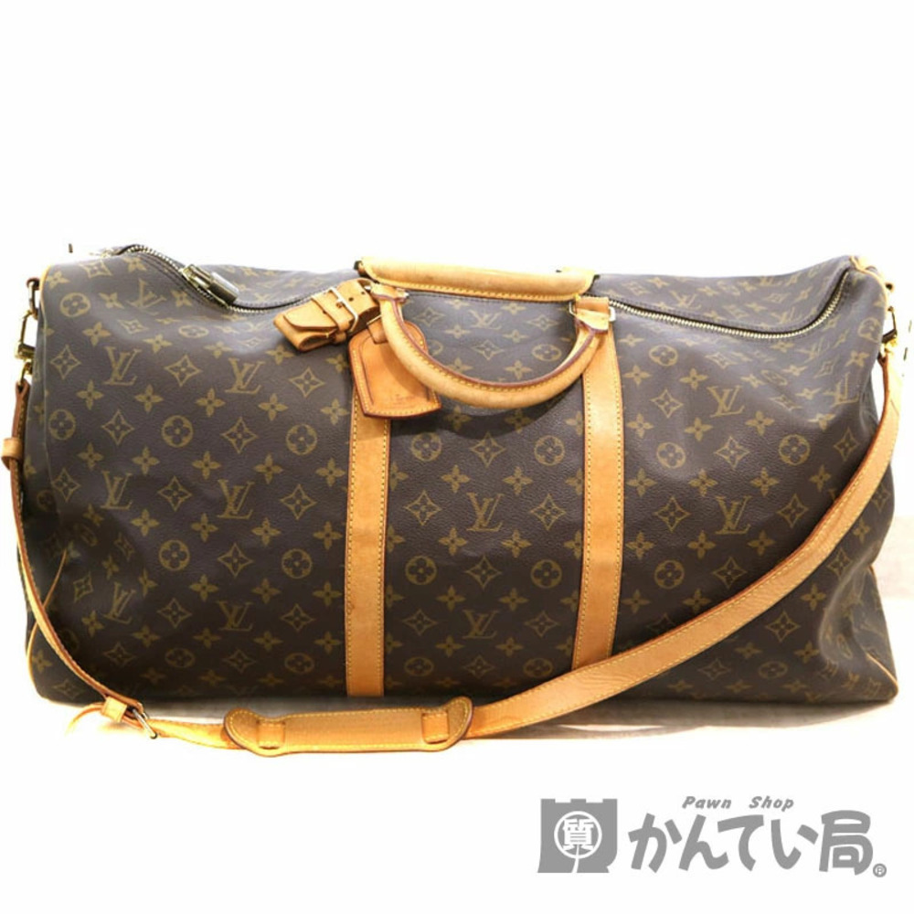 LOUIS VUITTON Keepall Bandouliere Boston Bag Travel Monogram Canvas Brown LV